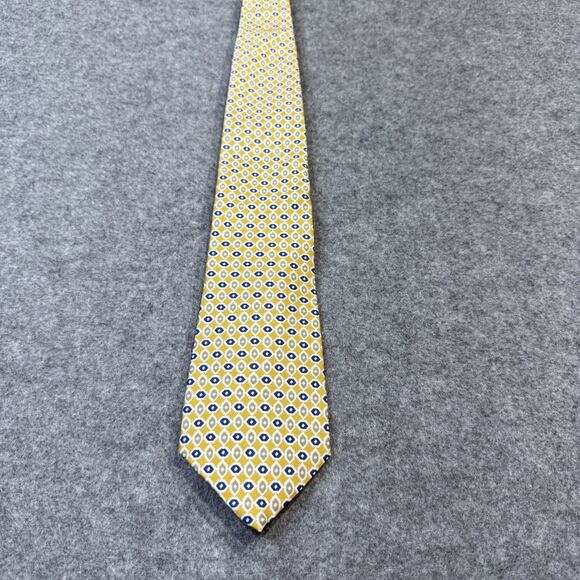 Burberry's London Pure Silk Hand Sewn Dress Tie Men's Yellow & Blue Color NEW - Picture 1 of 10